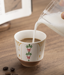 200ml Traditional Style Bone China Handheld Mug Flower Design Eco-Friendly BPA Free Dishwasher Safe Cups - Product Image 1