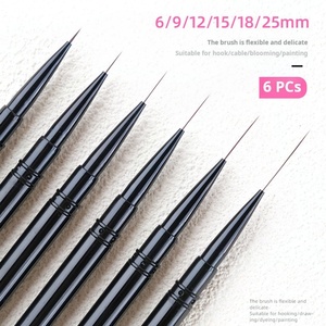 Nouvelle conception de pinceau à gel personnalisé pour ongles, manche dégradé, pinceau 3D pour nail art, ensemble de pinceaux pour dessin de lignes sur les ongles - Product Image 3