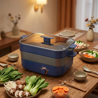 Casserole électrique de 4,5 L et 6 L avec grande capacité, casserole électrique détachable, casserole électrique ménagère, poêle électrique