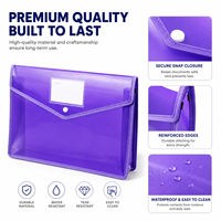 Sobre de Plástico A4 para Documentos con Logotipo Personalizado al por Mayor |   Bolsa Transparente para Archivos de PP con Cierre de Botón a Presión para la Escuela, Oficina y Regalos Promocionales