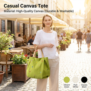 <span class=keywords><strong>Bolsa</strong></span> de Lona de Gran Capacidad <span class=keywords><strong>para</strong></span> Mujer, Nueva <span class=keywords><strong>Bolsa</strong></span> de Mano Moderna con Letras Bordadas, <span class=keywords><strong>Bolsa</strong></span> de Hombro Pequeña y Fresca <span class=keywords><strong>para</strong></span> Estudiantes - Product Image 1