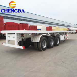 Originele fabrieks 3-assige containertrailer 20ft 40ft container flatbed semi-trailer te koop - Product Image 1