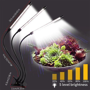 Lampes de culture pour plantes d'intérieur, barre lumineuse LED à 3 têtes avec minuterie automatique, <span class=keywords><strong>lampe</strong></span> à intensité variable pour semis et succulentes, vente en gros - Product Image 5