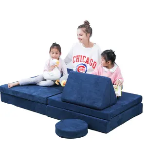 Sofá de brincar infantil de fábrica na China, sofá de espuma de memória modular, tapete infantil de bebê, colchão cama dobrável