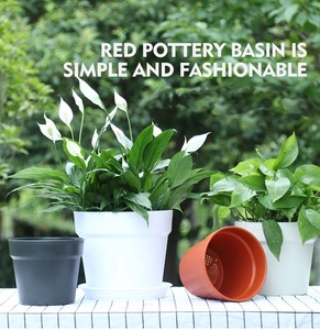 Offre Spéciale Élégante Base En Plastique Blanc Jardin Planteur Pots <span class=keywords><strong>De</strong></span> Fleurs En Plastique Avec couvercle Pour jardin - Product Image 2