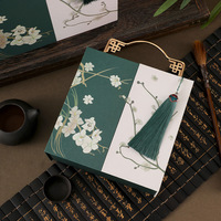 Nouvelle boîte cadeau de style chinois, boîte d'emballage portable de haute qualité en vert, boîte rétro exquise à poignée pour cadeaux souvenirs