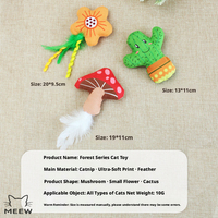 Jouet pour chat en herbe à chat de la série Forêt, jouet à mâcher en peluche mignon en forme de cactus, champignon ou fleur pour chaton, pour jeu interactif autonome