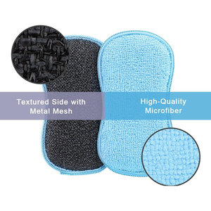 Éponge de nettoyage en microfibre double face pour la vaisselle, réutilisable, pour la cuisine, vente en gros - Product Image 2