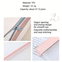 Trousse à crayons Able B9503 multicolores, organiseur scolaire INS, pochette à stylos, pochette portable transparente en plastique avec fermeture éclair