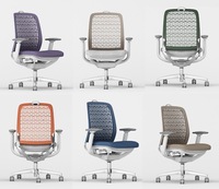 Mobilier de bureau moderne chaise grise pour salle d'attente chaise élévatrice à gaz en tissu chaise de bureau rotative en maille