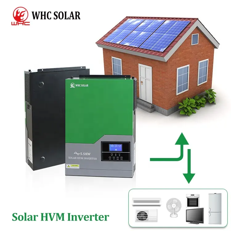 2021 WHC Pabrik Harga Asli Baru Off Grid Di Grid Smart Home 5500W 48V 5.5KW Baterai Panel mppt Solar Inverter Hybrid