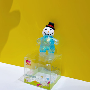 Jouet souple anti-stress à rebond lent en forme de bonhomme de neige, sapin de Noël, Père Noël et renne, en maltose à paillettes et sequins - Product Image 5