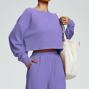 Nuova Felpa Sportiva Invernale da <span class=keywords><strong>Donna</strong></span> con Collo Tondo, Manica <span class=keywords><strong>Lunga</strong></span> e Vestibilità Comoda <span class=keywords><strong>per</strong></span> Corsa e Fitness - Product Image 3
