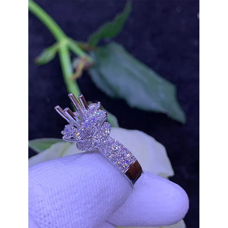 Design Sense Jewelry Diamond Platinum Crown flower shape True love engagement proposal Ring Jewelry