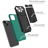 Étui de support d'armure antichoc de soldat de la série Defender avec fente pour carte pour iPhone 16 15 Pro Max 14 13 12 7 8 Plus étuis de téléphone portable