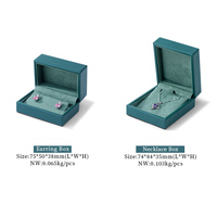 Boîte à bijoux personnalisée en cuir PU pour deux bagues, pendentif, bracelet, boucles d'oreilles, mariage, boîtes écologiques