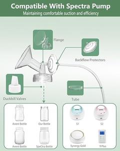 Kit d'accessoires électrique <span class=keywords><strong>Spectra</strong></span> : Valve à bec de canard + Tuyau + Protection anti-retour + Connecteur + Bouteille de stockage pour l'allaitement sans BPA - Product Image 5