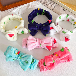 Spa Headband Phụ Nữ Lông Cừu Tóc Ren Lớn Bow Rửa Mặt Headband <span class=keywords><strong>Make</strong></span> Up Headband Tóc Ban Nhạc Bow - Product Image 5