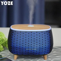 Diffuseur d'arômes de bureau transfrontalier à sept couleurs, effet bois, distributeur automatique de parfum domestique 0,5 L, éclairage LED ultrasonique