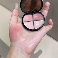 Palette de fard à joues crème 4 couleurs en gros sous marque privée, fini brumeux et éclatant, baume pour les joues, prix de gros