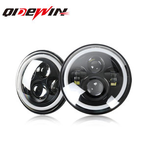 ไฟหน้ารถยนต์ QIDEWIN ขนาด 7 นิ้ว รุ่น Wrangler แบบ LED พร้อมเลนส์ Angel Eye ทรงกลมเต็มรูปแบบ H4 ไฟสูง-ต่ำ ความสว่าง 12000 ลูเมน สำหรับรถยนต์และมอเตอร์ไซค์ - Product Image 1