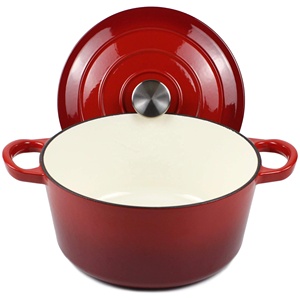 Casserole à four néerlandais antiadhérente en <span class=keywords><strong>fonte</strong></span> avec revêtement en émail pour la cuisine avec logo personnalisé - Product Image 4