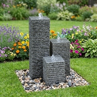 Fontaine moderne simple en granit, fontaine d'eau artisanale en pierre pour jardin de villa