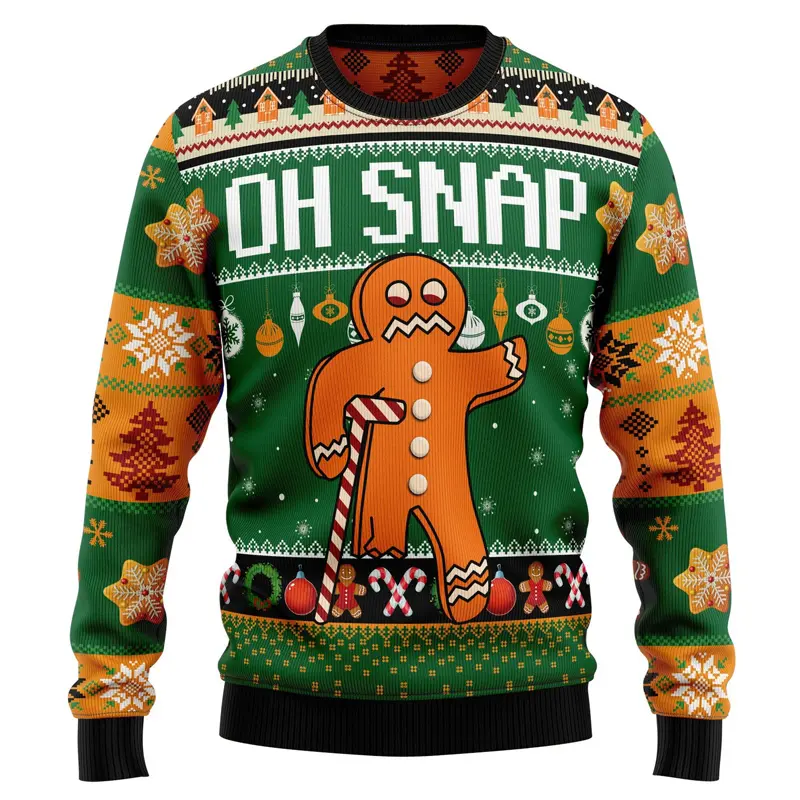 Sweter Natal Gingerbread Ugly Kustom 2022 Sweater Liburan Jumper Natal Lucu Sweater Rajutan Tahun Baru