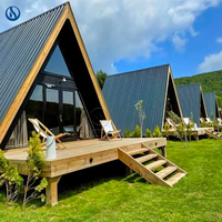 Villa en bois préfabriquée personnalisable de luxe, style chalet forestier, garantie 1 an, bois durable et imperméable pour complexe familial