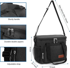 Custom Logo <b>Soft</b> Oxford Large Shoulder Cooling Tote for Food Storage Picnic Wine Bottle <b>Box</b> Thermal Insulated Lunch Cooler Bags - Product Image 2