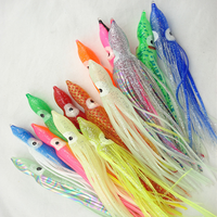 Lure de pêche à la traîne en PVC de 5 cm, plusieurs couleurs, jupe de poulpe en plastique souple artificiel, calmar lumineux pour la pêche en eau salée et en rivière
