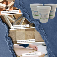 Colle liquide polyuréthane blanche à base d'eau pour le bois, idéale pour la fabrication de meubles et la menuiserie en construction