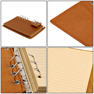 Libreta de Anillas A6 de Cuero Crazy Horse, 6 Anillas, Fabricación Directa de Fábrica, OEM/ODM, Hecha a Mano, con Portaplumas - Product Image 2