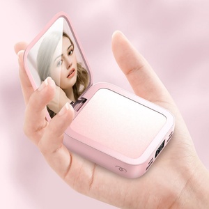 Portable Mini Power Bank with Built-In Cable Small <b>Square</b> Mirror Mobile Charger Function Charge - Product Image 6