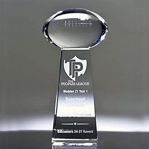 Trophée de football personnalisé en cristal K9, petit trophée en verre avec base or et noir, boîte cadeau faite à la main, récompense de prestige pour le baseball, le basketball et le football - Product Image 1