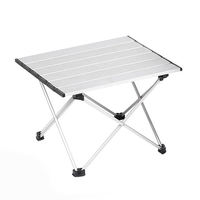 Mini Table de pique-nique en aluminium pliable et Portable, noire, ultralégère, pliable pour randonnée en plein air