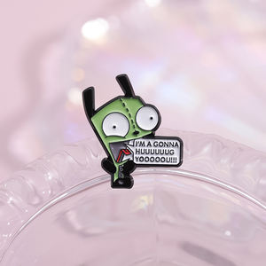 Sming Pins American Anime Invader ZIM esmalte broche interesante ZIM aleación insignia Ropa Accesorios regalo joyería para amigos - Product Image 3