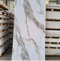 Panel de Decoración de Pared de PVC Moderno, Impermeable e Ignífugo, con Revestimiento UV, Lámina de Mármol para Escaleras y Baños