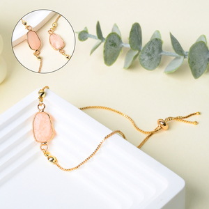 Bracelet en pierres précieuses naturelles fait main, vente chaude, bijoux en cristal de quartz - Product Image 2