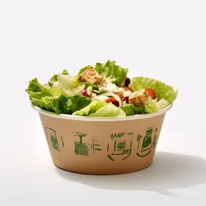 큰 수프 종이컵 포장 종이 그릇 공급 업체 대형 크래프트 샐러드 그릇 크래프트 뚜껑이있는 일회용 중국 종이 수프 그릇