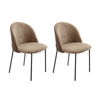 Chaise de salle à manger inclinable de luxe moderne nordique, nouveau modèle, avec pieds en métal et tissu en velours marron coloré, pour hôtels et restaurants (vente en gros)