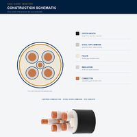 Câble d'alimentation blindé basse tension pour la construction de stations de métro, câble électrique professionnel pour la construction électrique 4*150+1*70