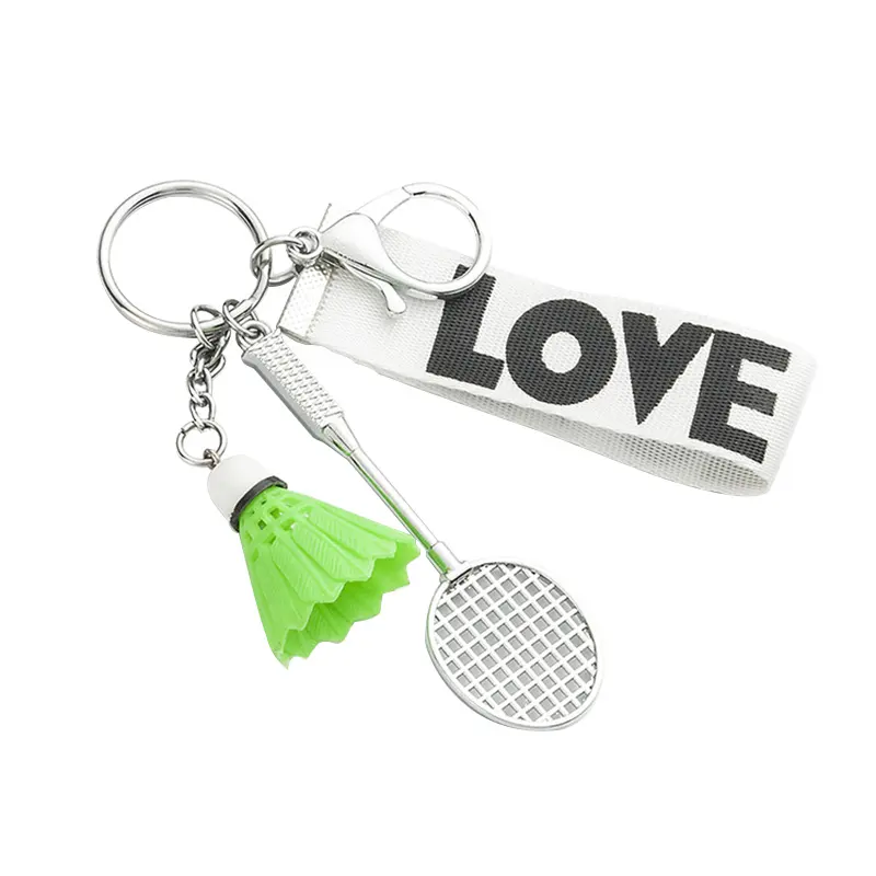 Déco — porte-clés de raquette, pour ballon de badminton, décoratif, nouveau design, porte-clé quantité minimale de commande/MOQ de 3 pièces pour chaque couleur