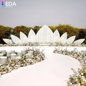 LEDA Artículos de Decoración para Bodas, Nuevo Fondo de Metal con Forma de Loto Blanco para Eventos - Product Image 4
