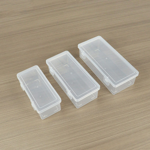 Rectangular Transparent Plastic Storage Box With Lid For Office Organizing Desktop Accessories Tools Sample Display Packaging - Product Image 1