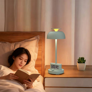 Nueva Lámpara de Escritorio LED Portátil con Reloj, Lámpara de Escritorio Recargable con Reloj Despertador, Luz Nocturna para Dormir, Temporizador y Función de Repetición - Product Image 2