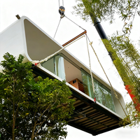 Contenedor Modular Prefabricado de 20, 30 y 40 pies, Oficina Portátil, Casa Cápsula Tipo Apple, Cabaña de Resort, Dormitorio de Acero con Panel Sándwich