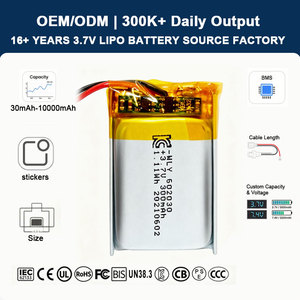 3.7v 7.4v 50 मा 100 मा 200 माया 300 माया 600 मा 500 मा 800 मा 1000 मा 5000 माह अल्ट्रा पतली पावर लिपो बैटरी - Product Image 4