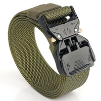 Ceinture tactique en nylon épais TDU réglable de première qualité, ceinture décontractée en toile de polyester verte