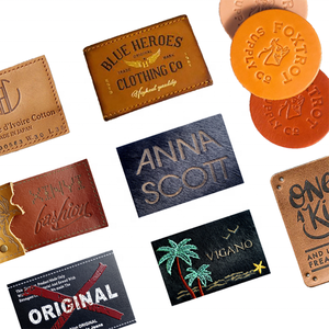 Пользовательские кожаные этикетки натуральная кожа Утюг на нашивках этикетки для одежды тисненые этикетки патчи из искусственной кожи по индивидуальному заказу - Product Image 1